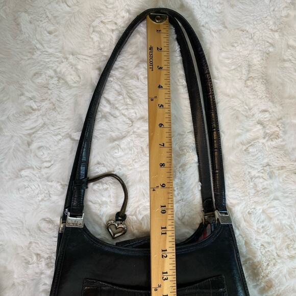 Brighton Black Crocodile Leather Handbag Medium Shoulder Bag Silver Hardware‎ - Picture 14 of 16